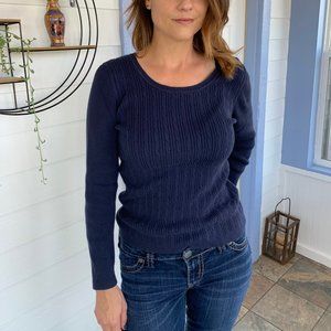 Navy blue knit sweater